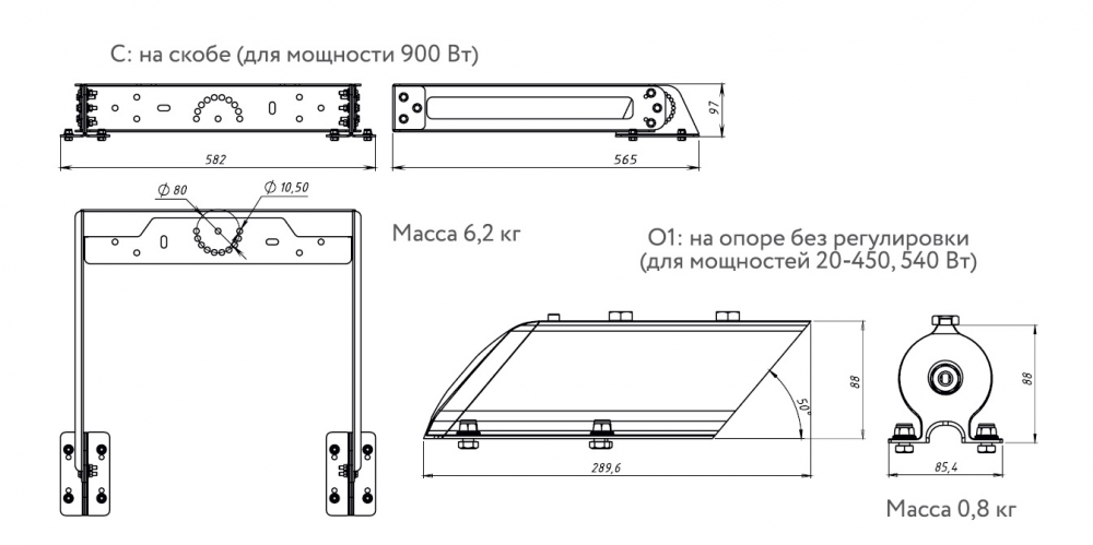 Установочные размеры